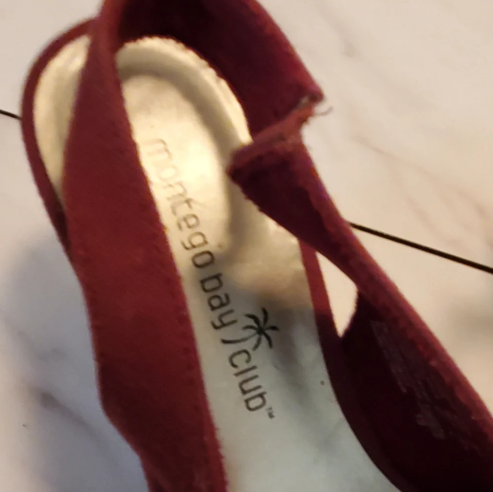 Wine Slingback Heel By Montego Bay S 5 1/2